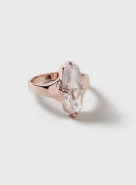 Rose Gold Oval CZ Ring